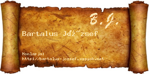 Bartalus József névjegykártya